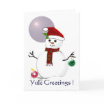 Wiccan Snowman - Yule Card