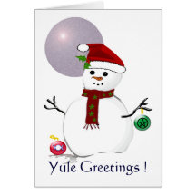 Wiccan Snowman - Yule Card