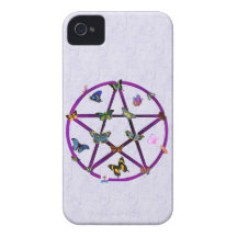 Wiccan Star and Butterflies Case-Mate iPhone 4 Case
