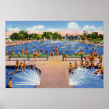 Wichita Kansas Riverside Park Pool Print