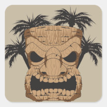 Wicked Tiki Carving Stickers
