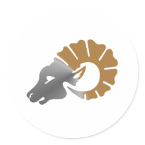 Widder ram Aries Runder Aufkleber
