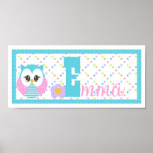 Widdle Owl Custom Letter-Name Print-TEMP