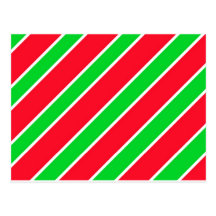 Wide Christmas Stripes Post Card