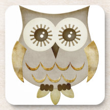 Wide Eyes Owl Cork Coaster
