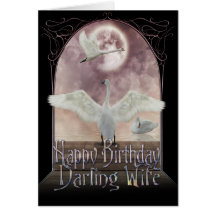 Wife Birthday Card - Swans