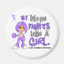 Wife Fights Like Girl H Lymphoma 42.9 Refrigerator Magnets