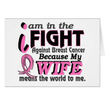 Wife Means The World To Me Breast Cancer Greeting Card