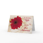 Wife on 6th wedding anniversary, a daisy flower greeting cards