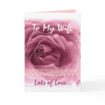 WIFE Valentine's Day - Pink Rose and Lace Trim cards