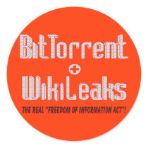 WikiTorrent Round Stickers