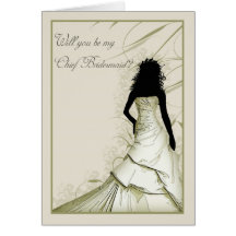 wil you be my Chief bridesmaid cream blends Greeting Card