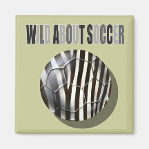 Wild about Soccer Zebra stripes soccer ball gifts Refrigerator Magnet