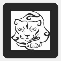 Wild and Gorgeous Cougar Square Sticker