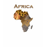 Wild Animal Textures Map of AFRICA Series t-shirts