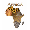 Wild Animal Textures Map of AFRICA Series t-shirts