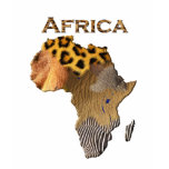 Wild Animal Textures Map of AFRICA Series t-shirts