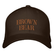 WILD ANIMALS - BROWN BEAR EMBROIDERED BASEBALL CAP