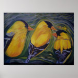 Wild Bird Print or Poster : American Goldfinches