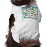 Wild Birds in Nature with Starlit Christmas Tree Doggie Tee Shirt