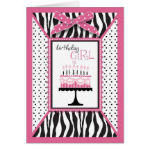 Wild Birthday Cake Card Pink