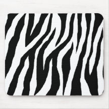 Wild Black & White Zebra Mouse Mats