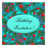 Wild Blue Birthday Invitation