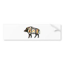 Wild boar 001 bumper sticker