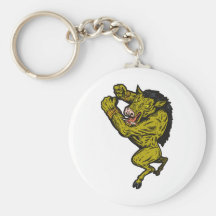 wild boar man fighting attacking keychains