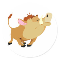 Wild Boar Round Sticker