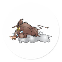 Wild Boar Round Stickers