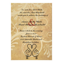 Wild Cat Lovers Black and Gold Wedding Invitation