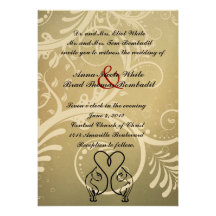 Wild Cat Lovers Olive, Black, Gold Wedding Invitation