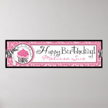 Wild Cupcake CP Birthday Banner Posters