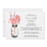 Wild flowers & Mason Jar Bridal Shower Personalized Invitations
