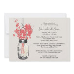 Wild flowers & Mason Jar Bridal Shower Personalized Invites
