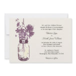 Wild flowers & Mason Jar Wedding Invitations