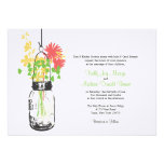 Wild flowers & Mason Jar Wedding Invitations