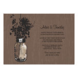Wild flowers & Mason Jar Wedding Invitations