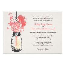 Wild flowers & Mason Jar Wedding Invitations