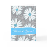 Wild Flowers Print Turquoise Silver Floral Pattern Cards