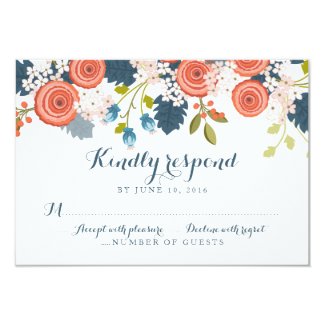 Wild Garden Floral Wedding RSVP Response Card 9 Cm X 13 Cm Invitation Card