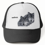 Wild, grey wolves, on a cap. hats