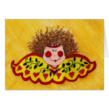 wild hair angel greeting cards