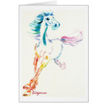 Wild Horse Spirit - Romping Horse Watercolor Card