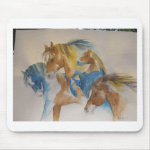 Wild Horses In Pastels Mousepads