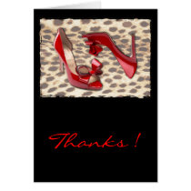 Wild Little Red Bow Peep Thanks Card