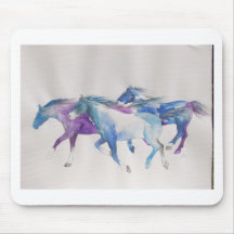 Wild Mustangs in Pastel Mousepads