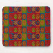 Wild Peace Signs ~Mousepad/ Retro Abstract Modern