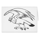 Wild Peregrine Falcon Bird in Black and White Greeting Cards